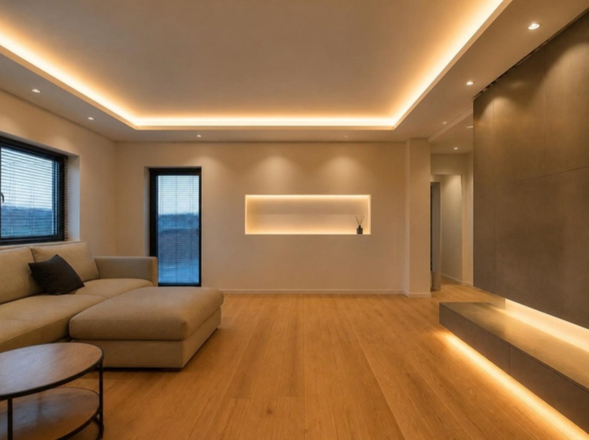 Gizli LED aydınlatmalı alçıpan asma tavan